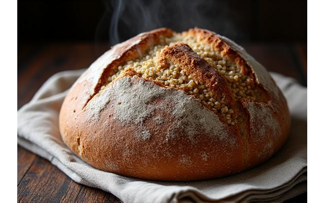 Pain aux céréales anciennes, coupe transversale