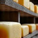 Artisan fromager en train de retourner des fromages sur des étagères