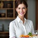 Photo de Sophie L. souriante avec un plat préparé