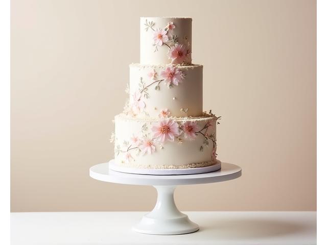 Un gâteau d'anniversaire élégant en forme de livre ouvert, décoré de motifs floraux peints à la main dans des tons pastel délicats.